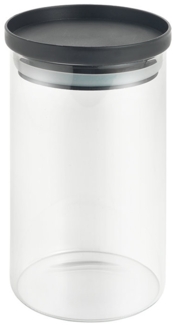 METALTEX 187214000 Aroma Line Vorratsglas rund 1000 ml aus Borosilikatglas, Deckel mit Silikondichtung, stapelbar