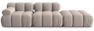 Micadoni Modulares Sofa Bellis 4-Sitzer Rechts Samtstoff Beige