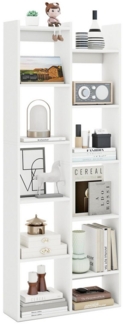 COSTWAY Bücherregal, Holz, Baumförmiges Standregal, Raumteiler 65 x 20 x 162 cm