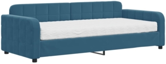 vidaXL Tagesbett mit Matratze Blau 90x200 cm Samt 3196904