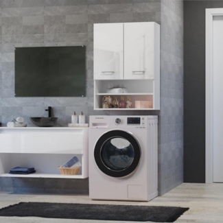 Beautysofa Wandhängeschrank Ivy MINI DK, Badezimmerschrank, Wandmontage, Weiß / Artisan / Sonoma / Anthrazit + Artisan, 2-türig Schrank, Wandschrank mit Regale