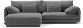 Micadoni Ecksofa Torino 4-Sitzer Strukturierter Stoff Dunkelgrau Links