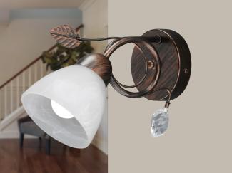 TRIO Leuchten LED Wandleuchte, Dimmfunktion, LED wechselbar, Warmweiß, Wandbeleuchtung innen Florentiner Lampe Treppenhaus, Rostoptik H: 21cm