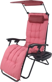 VCM Sonnenliege Maltosa 921195 Rot L. 160 x B. 64 x H. 107 cm