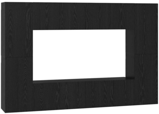 vidaXL TV-Schrank-Set mit Regal 8 pcs Schwarz Eiche 181 x 30 x 120 cm 3393376