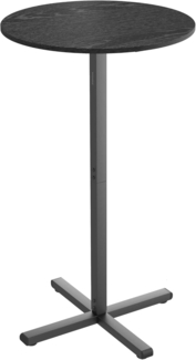 VASAGLE Bartisch, Esstisch, Stehtisch, Metallgestell, 60 x 60 x 104,5 cm, einfacher Aufbau, mit Standkreuz, für 2-3 Personen, modern, ebenholzschwarz