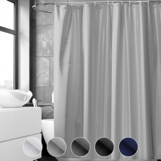 REDKEY Duschvorhang 240x200 Anti-schimmel Badvorhang PVC Textil Grau