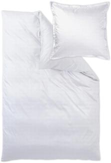Mako-Brokat-Damast Bettwäsche - Curt Bauer Livorno 155x220 + 80x80 cm-0000 weiß