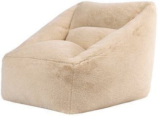 Icon Natalia Sitzsack Sessel für Erwachsene, Beige, Flauschiger Kaninchen Kunstfell Stoff, Riesen Sitzsack mit Füllung, Bean Bag Chair, Bequemer Sessel Wohnzimmer, Lounge, Schlafzimmer, Büro