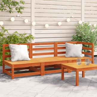 vidaXL Gartensofa 3-Sitzer Wachsbraun Massivholz Kiefer 837953