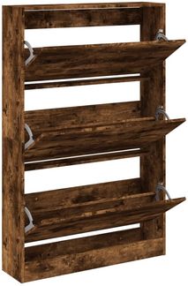 vidaXL Schuhschrank Räuchereiche 80x21x125,5 cm Holzwerkstoff 839928