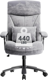 Bürostuhl Ergonomisch 200KG Schreibtischstuhl Computerstuhl 360° drehbar Grau