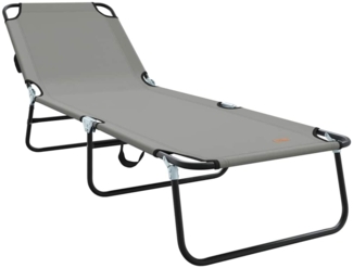 vidaXL Klappbare Sonnenliege Grau 188 x 57 x 86.5 cm Polyester 42003143