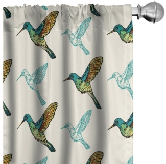 Abakuhaus Gardine Vorhang für Wohnzimmer Schlafzimmer Dekor, Microfaser, Vogel Bunte Kolibris