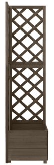 vidaXL Eck-Spalier mit Pflanzkasten Grau 40x40x150cm Massivholz Tanne 316412