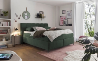 set one by Musterring Boxspringbett Fairfield, Metallfuß schwarz, Kopfteil mit Keder, Breite 160 oder 180 cm