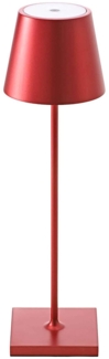 LED Tischleuchte, kirschrot, Touchdimmer, Akku, H 38 cm