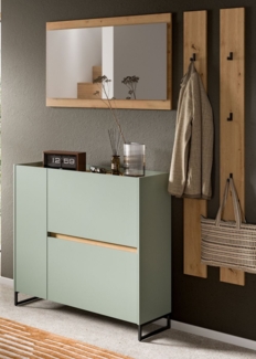 Garderobe Set 4-tlg. Borga in salbei und Eiche 172 cm