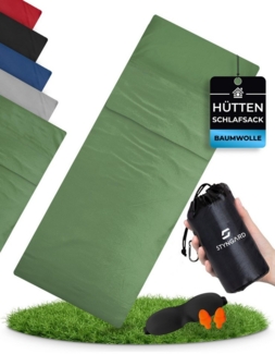 Styngard Schlafsackinlett Hüttenschlafsack Baumwolle Ultraleicht [350g] - kleines Packmaß, 100% Baumwolle, Warm und Leicht