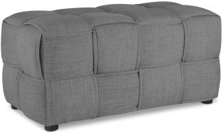 Homestyle4U Sitzhocker 2-Sitzer, Grau, 86 x 40 x 43 cm