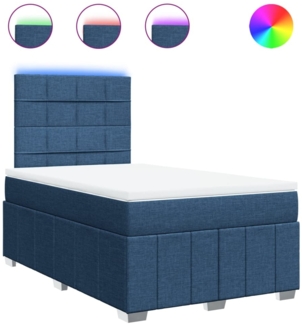 vidaXL Boxspringbett mit Matratze Blau 120x200 cm Stoff 3293941