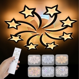 WILGOON Deckenleuchte LED Deckenleuchte Dimmbar 54W Hauptlicht + RGB Hintergrundbeleuchtung, LED fest integriert, kaltweiß, neutralweiß, warmweiß, RGB, Lampen Schlafzimmer mit Fernbedienung für Schlafzimmer Wohnzimmer Büro