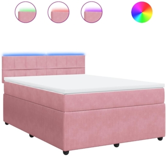 vidaXL Boxspringbett mit Matratze Rosa 140x200 cm Samt 3290063