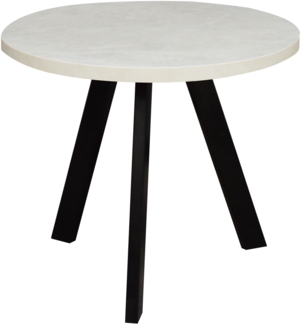 Couchtisch Rund Elesa 1 60x51x60 Holzwerkstoff Schwarz/Keramik weiß