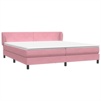 vidaXL Boxspringbett mit Matratzen Rosa 180x220 cm Samt 3317414