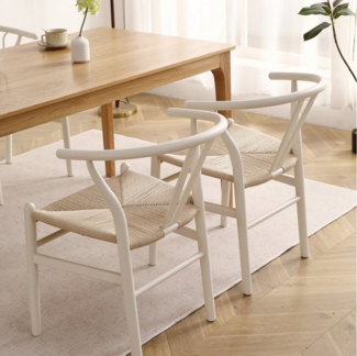 LIM HOME Esszimmerstuhl SW012 (Packung, 2 St), FSC® Massivholzrahmen mit Sitzfläche aus Papierseil