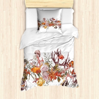 Abakuhaus Bettwäsche Milbensicher Allergiker geeignet mit Kissenbezug, Microfaser, Ozean Coral Algea Sealife