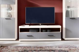 Lowboard "Kvantum" TV-Unterschrank 152 cm Weiß MDF Dust grey