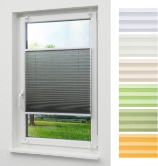 LYSEL® Plissee Klemmen Anthrazit, blickdicht, HxB 130x45cm