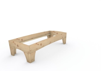 Zirbenbett Massivholzbett "Rosi" metallfrei 80 x 200 cm 48 cm ohne Kopfteil