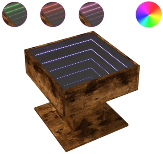 vidaXL LED-Couchtisch Räuchereiche 50x50x45 cm Holzwerkstoff 847529