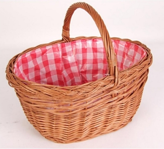 Weiden-Einkaufskorb Holz braun einkaufen mit Griff Transport 48,5 x 41 x 35,5cm