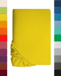 Lavea Spannbettlaken Maya, Betttuch aus 100% Baumwolle, 60x130-200x220 cm, fusselfrei und pflegeleicht, Gummizug: rundum, (1 Stück), geeignet für Matratzen, Topper, Boxspringbetten und Wasserbetten
