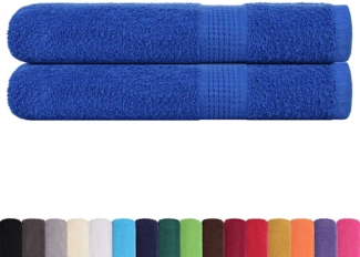 vidaXL Saunatücher 2 Stk. Blau 80x200 cm 360 g/m² 100% Baumwolle 136719