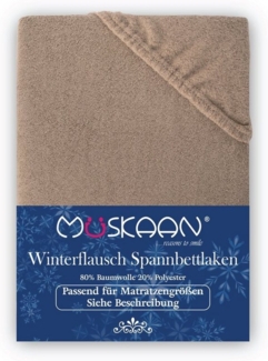 Müskaan Spannbettlaken Spannbetttuch Bettlaken Winter Flausch Warm Leintuch 80% Baumwolle, Fleece, Gummizug: Rundumgummizug, Matratzen Bezug bis 22cm Matratzenhöhe Kuschelig Flauschig