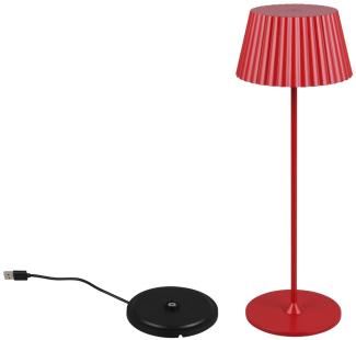 TRIO Leuchten LED Außen-Tischleuchte SUAREZ, Dimmfunktion, USB-Ladefunktion, LED fest integriert, Warmweiß, Outdoor Akku Tischlampe inkl Ladestation USB-C, Touch-Dimmer Höhe 39cm