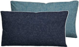biberna Melange-Flanell Kissenbezug 0840500 MELANGE UNI, blau, 1x 40x80 cm