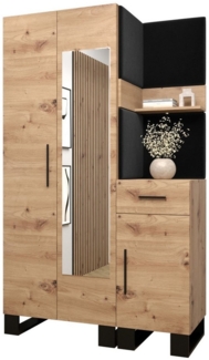ABIKS MÖBEL Garderoben-Set ARTIN Set 16 Garderobe mit gepolsterten Paneelen, Industriell Design