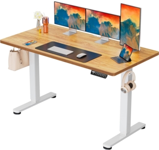 ErGear Elektrisch Höhenverstellbarer Schreibtisch 140x70 cm, Schreibtisch Höhenverstellbar mit 4-Gedächtnis-Smart-Pult für Home-Office mit Verbindungsplatte