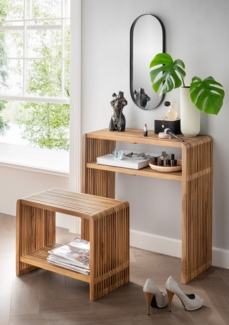 Konsolentisch & Sitzbank "Woody" recyceltes Teakholz