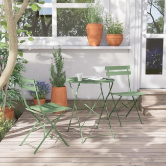 Grand patio Bistro Set 3tlg. Premium Stahl Klappbar Gartenmöbel Grün