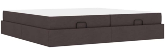 vidaXL Bettgestell mit Speicher Dunkelbraun 200 x 200 cm Stoff 3399518