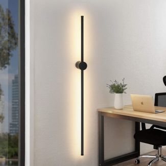 ZMH Wandlampe LED Wandleuchte Innen - Schwarz Flurlampe 100CM Lang Treppenhauslampe Modern Design 3000K Warmwei? Schwenkbar Bettlampe fr Schlafzimmer Wohnzimmer Flur Arbeitszimmer Treppenhaus Kche