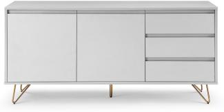 Sideboard MDF/Metall Weiß 150 x 40 x 70 cm