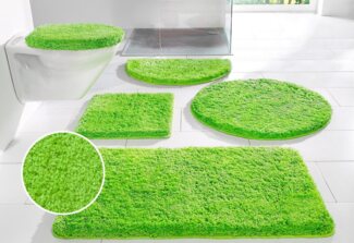 my home Badematte Sanremo, Badvorleger, Badezimmer Teppich, sehr weich, Höhe 30 mm, rutschhemmend beschichtet, fußbodenheizungsgeeignet, schnell trocknend, Polyester, rund, Badteppich, unifarben, rechteckig, rund & als 3-tlg. Set erhältlich