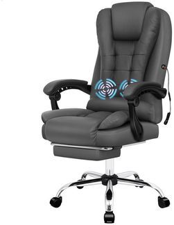 ALFORDSON Bürostuhl Gaming-Stuhl, Massage-Computerstuhl mit Wippfunktion, mit verstellbaren Armlehnen, höhenverstellbar, Grau